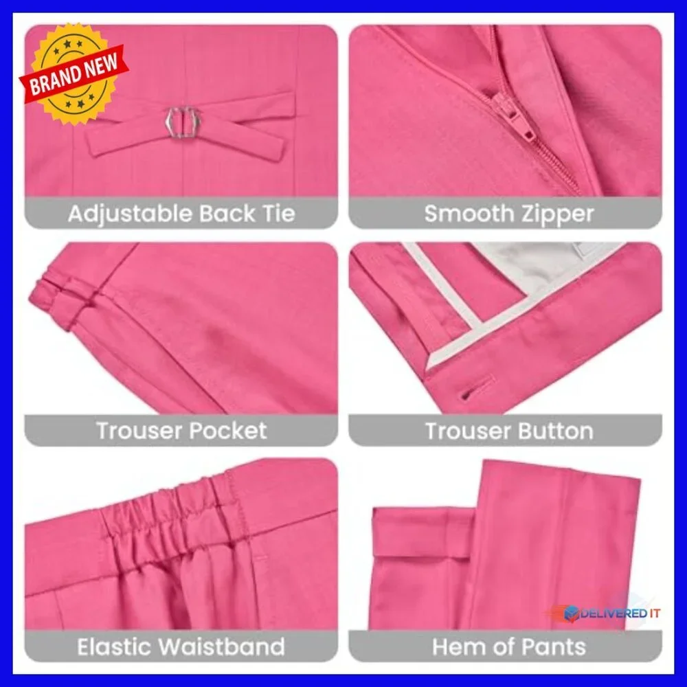 Slim Fit 3-Piece Business Suit Set Blazer Vest Pants Office Wear